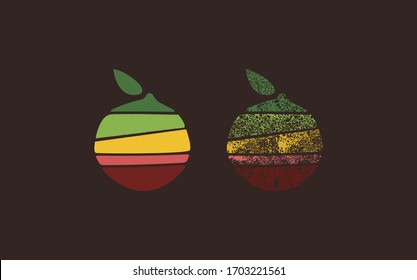 Frutas verduras color logotipo mínimo