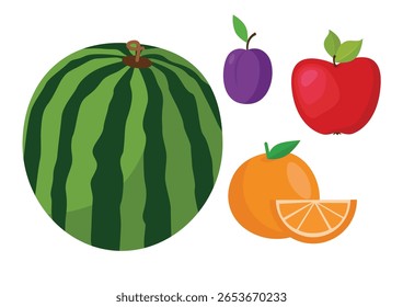 Diseño de frutas y verduras, Ilustración vectorial gráfica eps10.