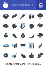 Fruits & Vegetables Filled Icons