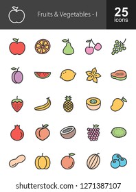Fruits & Vegetables Filled Icons