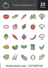 Fruits & Vegetables Filled Icons