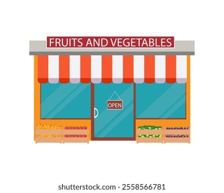 Fruits and Vegetables - Grocery Store. Vector isolated on white.