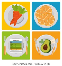 fruits and vegetables group with nutrition facts