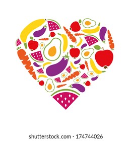 fruits and vegetables heart