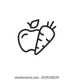 Fruits and vegetables icon Outline vector for web ui