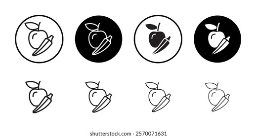 Fruits and vegetables icon Outline vector for web ui