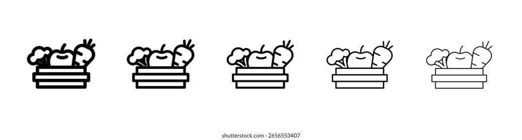 Frutas e legumes ícone ilustração simples logotipo arte