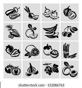 Fruits and vegetables icons