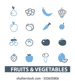 fruits, vegetables icons
