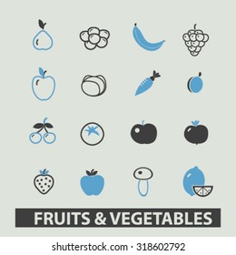 fruits, vegetables icons