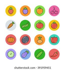 Fruits and vegetables icons
