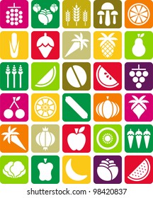 fruits and vegetables icons