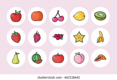 Fruits and vegetables icons set,eps10
