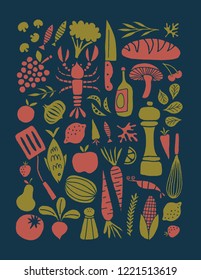 Fruits and Vegetables illustrations