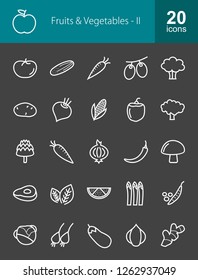 Fruits & Vegetables Line Icons