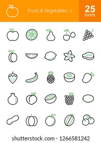 Fruits & Vegetables Line Icons