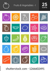 Fruits & Vegetables Line Icons