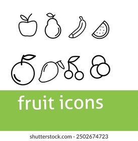 Fruits And Vegetables Line Icons