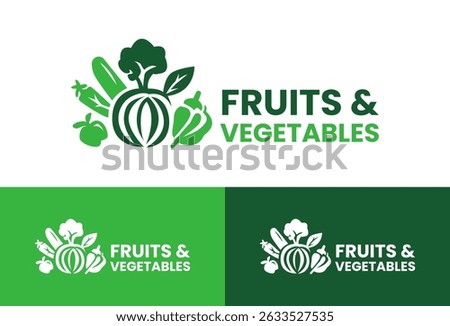 Fruits And Vegetables Logo Design Fresh Produce Logo for Organic Food Branding