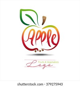 Fruits and Vegetables. Logo. Vector. Calligraphy