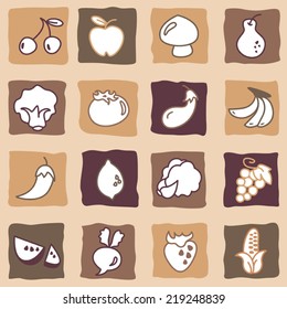 Fruits and Vegetables Seamless Background