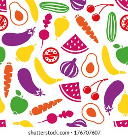 fruits and vegetables seamless pattern