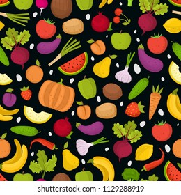 fruits and vegetables,
 seamless pattern for your design