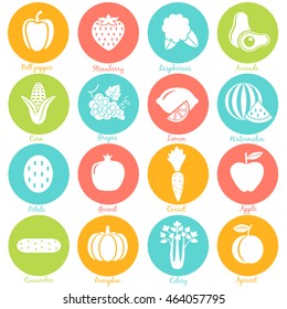 Fruits and vegetables. Set 1. Vector
