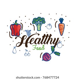 fruits and vegetables set icons