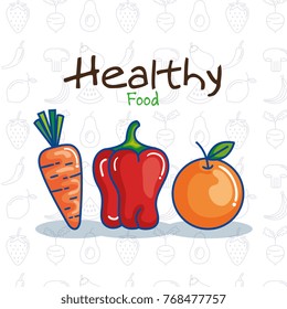 fruits and vegetables set icons