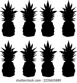 fruits and vegetables silhouette vector