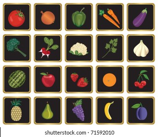Fruits and vegetables symbols