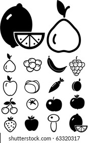 fruits & vegetables. vector