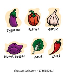 fruits and vegetables vector for children study