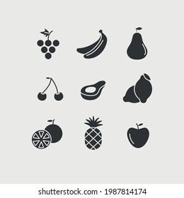 fruits and vegetables vector icon organic and citrus healthy nutrition food