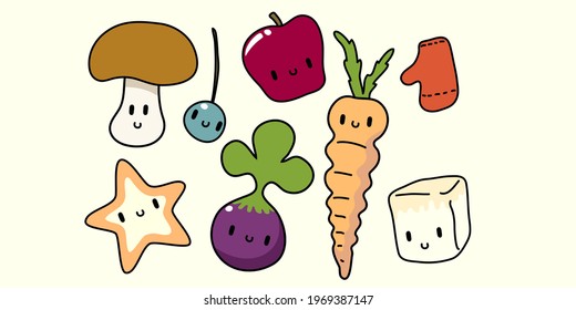 Fruits and vegetables vector illustration