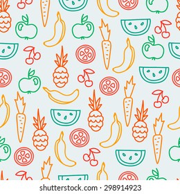 Fruits, vegetables. Vector illustration
