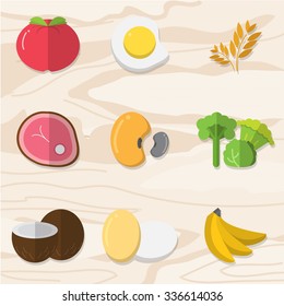 Fruits and Vegetables Vector Illustration