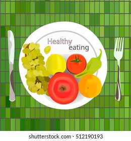 Fruits and Vegetables,Vector Illustration