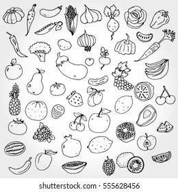 Fruits and Vegies Doodled