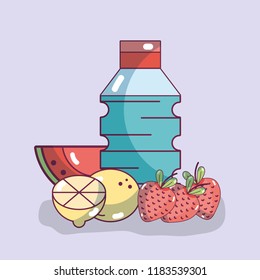 Fruits and water