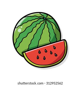 fruits watermelon doodle