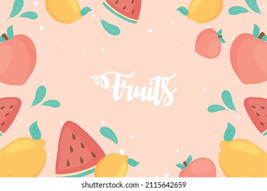 fruits watermelon and lemon banner style