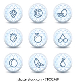 Fruits web icons , glossy circle buttons
