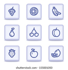 Fruits web icons, light violet glossy buttons
