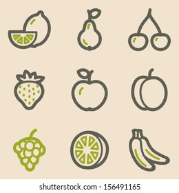 Fruits web icons, vintage series