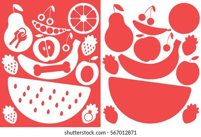 Fruits and what is inside of them. VECTOR