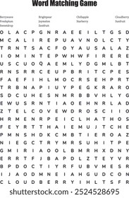 Libro de ejercicios de juego de coincidencia de palabras de frutas