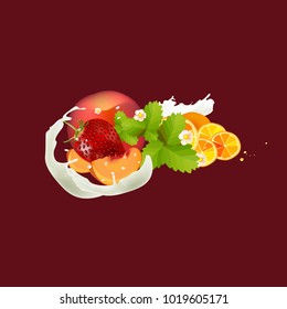 
Fruits in yoghurt