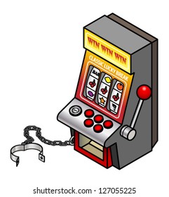 A Fruit/slot/pokies Machine With Shackles/manacles.